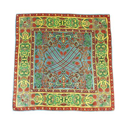 China Custom Luxury 100% Square Mulberry Silk Scarf With 6a Grade Twill Silk Scarves for sale