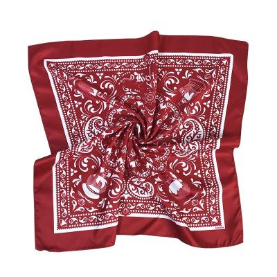 China Custom Classic Square Paisley Headscarf Women Scarf Hijab Neck Scarf for sale