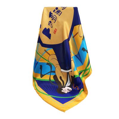 China Lady Chiffon Satin Polyester Scarf Fashion Printed Square Scarf Bandana for sale