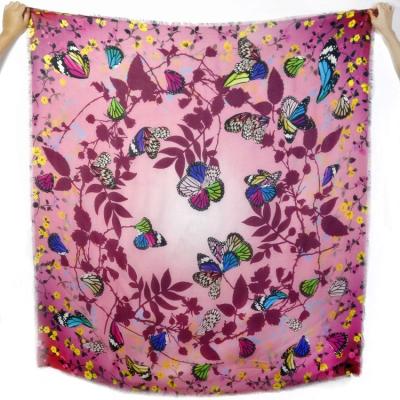 China Custom Modal Cashmere 90% Modal Cashmere Scarf Digital Printing 10% Modal Cashmere Butterfly Modal Scarf for sale