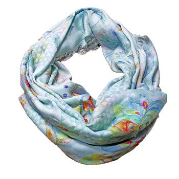 China Custom Modal Wool Blend Cashmere or Silk Blend Infinity Fabric Scarf for sale