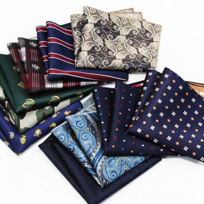 China Multifunctional Used Silk Pattern Men's Square Customized Design Pocket Square Handkerchief Handmade Handkerchief for sale