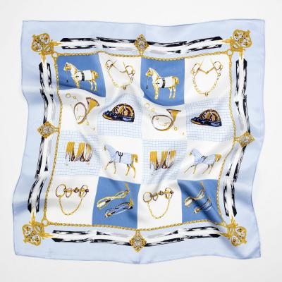 China China Designer Women Silk Scarves Soft Elegant Luxury Wholesale Custom Printed Ladies Satin Silk Hair Scarf for sale