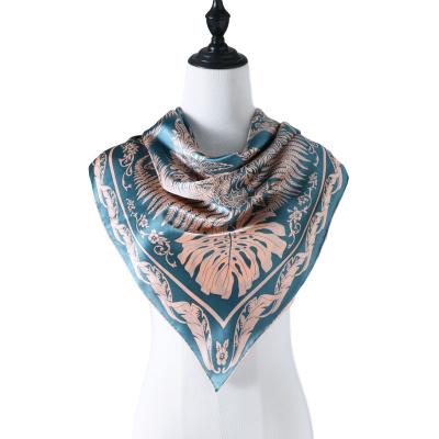 China Hot Selling Turkish Printed Silk Hijabs Square Satin Square Scarf Latest Large Square Scarf for sale