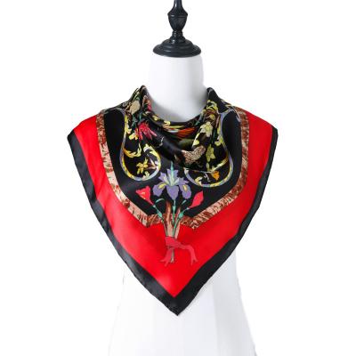 China Custom Silk Print Square Style Pattern Design Scarf Wholesale With Various Colors In Stock for sale