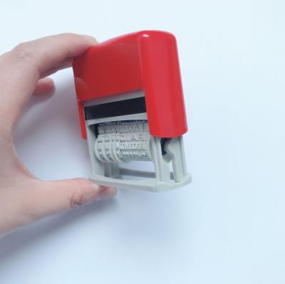 China Office date and phrase automatic text rubber self-inking rubber stamp for sale