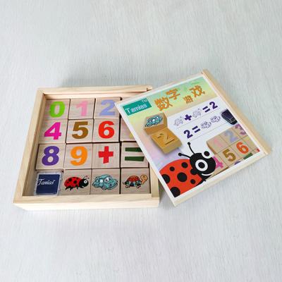 China Baby wooden toy teacher kit rubber stamp office custom kids planner scrapbooking stamp set for sale