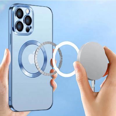 China Weview Shockproof Plated Magnetic Cell Phone Case For iPhone 14 Plus Pro Max Clear Lens Glass Phone 13 12 Case Cover for sale