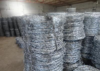 China 1000mm SWG14x14# Hot Dipped Galvanized High Tensile Barbed Wire for sale