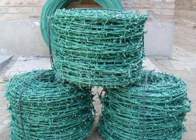 China Twist weaving pvc coated green High Tensile Barbed Wire Fence for sale