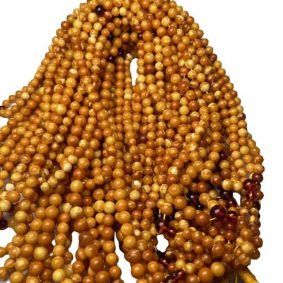 China Wax Religious Natural Amber Elderly Muslim Muslim Prayer Beads With Hand Looped Multi-String Of 6-8 Mm Diameter High Quality for sale