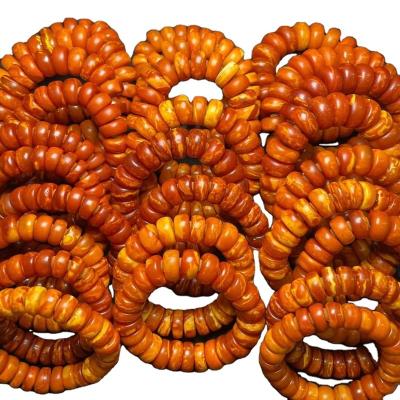 China BOHEMIA Hand String Wax Rich Natural Amber Diameter 14-18 Mm Muslim Prayer Beads Backflow Russian Amber Skin Grain Tiger for sale