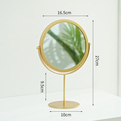 China Personalized Retro INS Beauty Table Top Makeup Mirror Dormitory Table Top Portable Student Home Rotating Vanity Mirror for sale