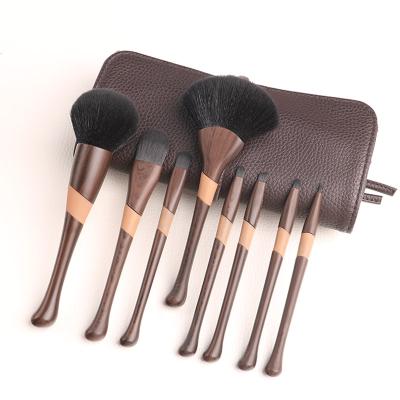 China Angular Blush New Baseball Girl Bamboo 8 Makeup Brush Set Soft Beauty Tools Hair Makeup Brush for sale