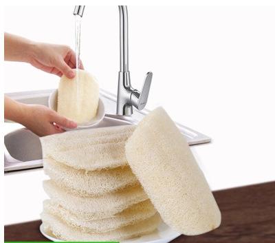 China EXFOLIATING natural non-stick sponge sassafras household loofah brush pan wash non-stick decontaminate sponge sassafras for sale