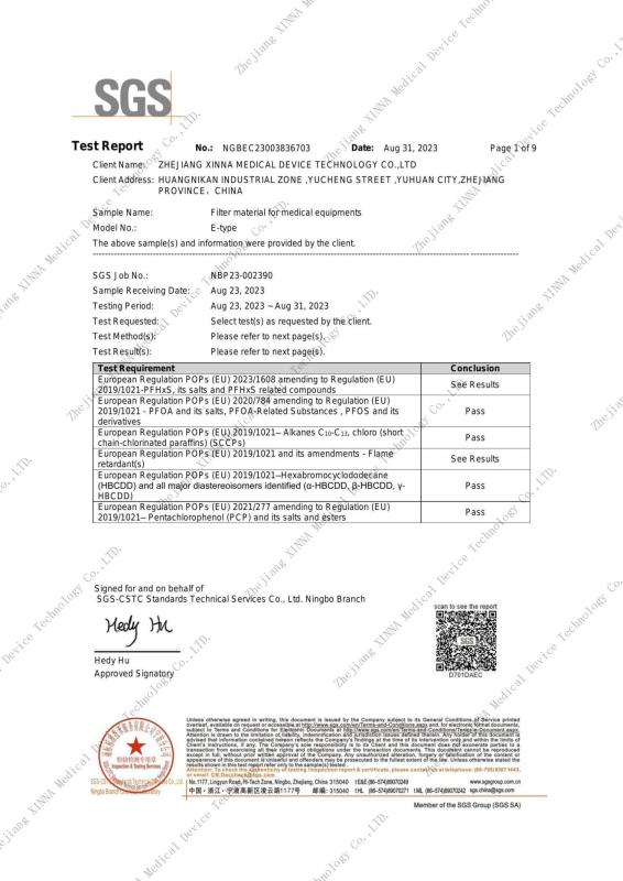 POPs -(EU) - Zhejiang Xinna Medical Device Technology Co., Ltd.