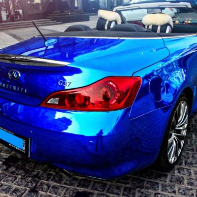 China Removable Adhesive Chrome Blue Car Wrap Mirror Effect Vinyl Wrap for sale