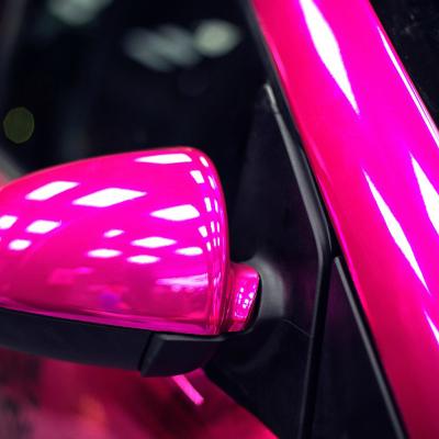 China 120µM Free Slideable Pink Chrome Car Wrap Film Salt Spray Resistance for sale