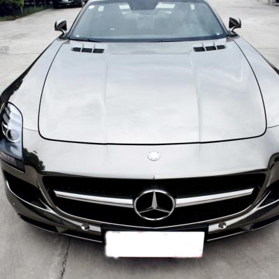 China sunproof Slidable Tungsten Black Mirror Chrome Vinyl Wrap vehicle chrome wrap for sale