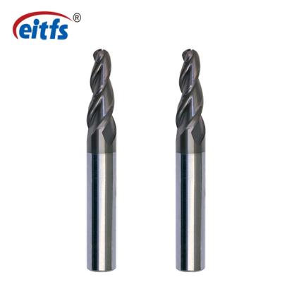 China Small 3 Flute Ball Nose End Mill Cutter Bit HRC55 4-40mm Shank Diameter for sale