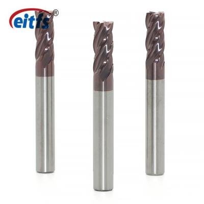 China 4 Flutes CNC Milling Flat Solid Carbide End Mill Cutter HRC45 Coating for sale