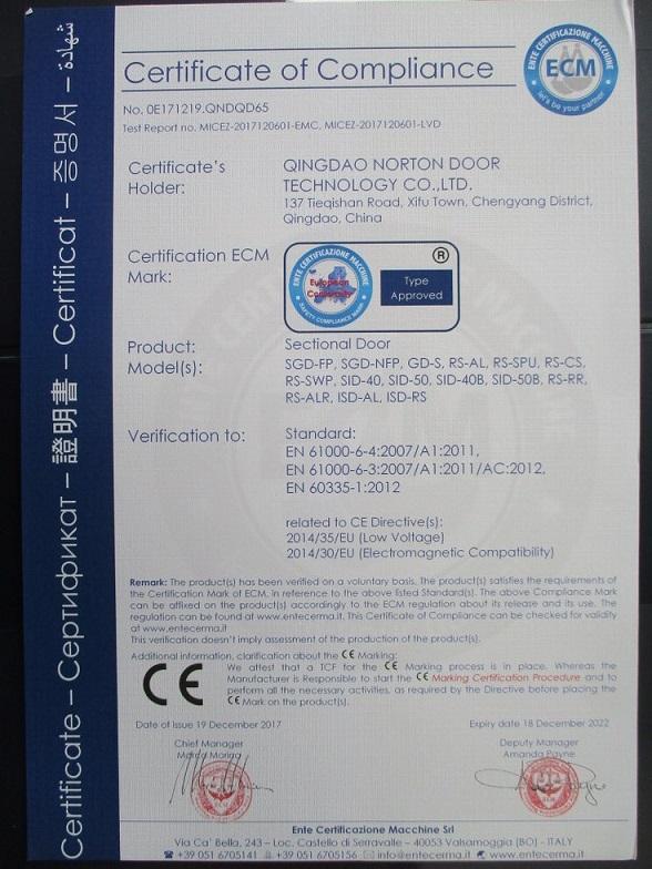 CE - Qingdao Norton Door Technology Co., Ltd.