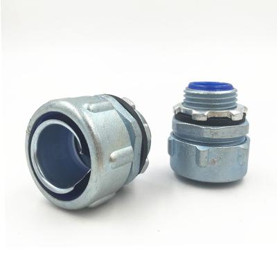 China Threading Device Waterproof Connection For Flexible Conduit Zinc Straight Type Flexible Conduit Connector for sale