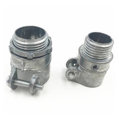 China Connect Flexible Metal Conduits In Boxes Zinc Die Cast Iron Compression Electrical Flexible Straight Connector for sale