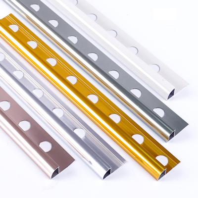 China Modern Flexible Foshan FSF Tile Accessories Aluminum Protective Round Narrow Shaped Tile Trim Corner For Wall Edging for sale