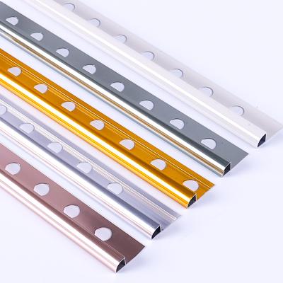 China Best Quality 8mm 10mm Modern Aluminum Round Shaped Tile Corner Trim 12mm From Foshan FSF Manufacturer For Wall Marble for sale