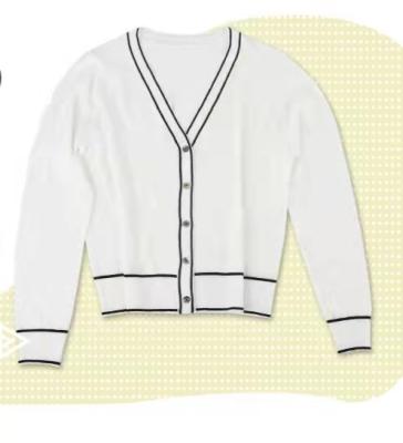 China QUICK DRY women's new spring cos fashionable short style anti-pilling knit woven cardigan sweater for sale