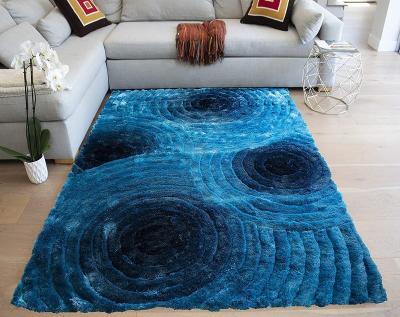 China Anti-slip 3D Pile Long Cover Fluffy Shaggy Rug 100%Polyester For Living Room for sale