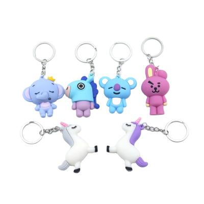 China Custom Cute 3D PVC Cartoon Soft PVC Anime Keychains For Souvenir Gift for sale