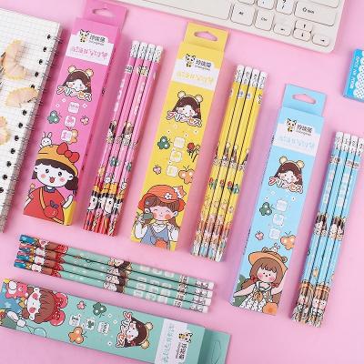 China Office & Beautiful Pencil School HB Promotional Eraser Pencil 6pcs Color Pencil Set Of School Supplies for sale