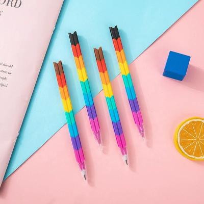 China Promotion Bulk Wholesale 8 Color Set Stacking Plastic Pencil \Business\School\Office Mini for sale