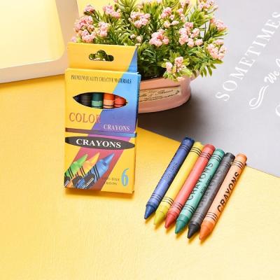 China Promotion\Business\School\Office Cheap Non-Toxic Washable Crayons 6 Color Pencils Set Jumbo Wax Crayon For Kids Children for sale