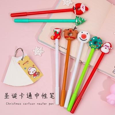 China Pen Cartoon Santa Claus Student Office Sign Promotional Pen for Christmas Stationery Gifts for sale