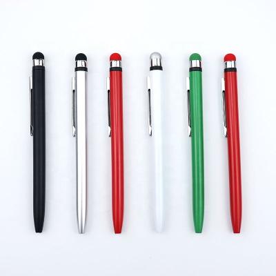 China Promotional Pen 2 in 1 Promotional Plastic Stylus Pen with Advertising Printed Customized Logo Contact Pen for Phone for sale