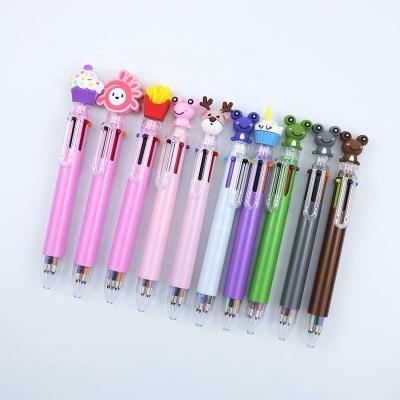 China 6 Colors Multicolor Ball Pen Promotional Pen Kawaii Promotional Cute Doll Pen for sale