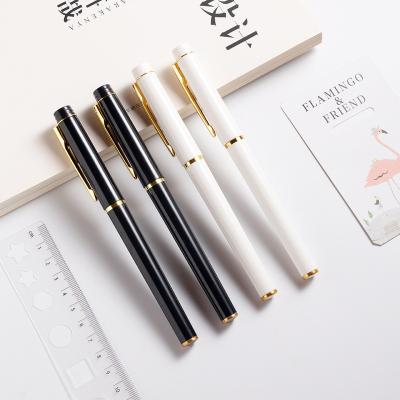 China High Quality Promotional Pen Logo Plastic Black White Custom Gel Pens for sale