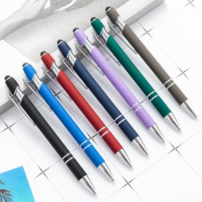 China Pen Wholesale High Sensitive Capacitive Promotional Metal Stylus Screen Stylus Rubber Coated Soft Pen for sale