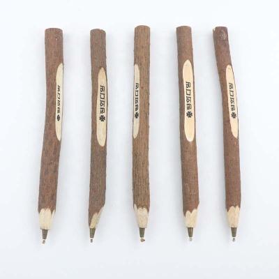 China Promotional caneta eco wooden pen bark pen wooden pen with logo for sale