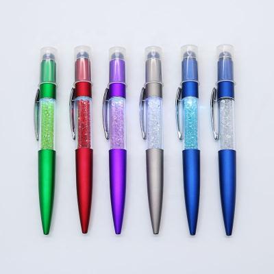 China Stationery promotional school pen touch screen diamond diamond ball pen with logo led light for sale