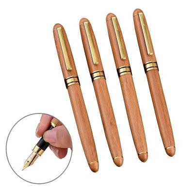 China Writing Bamboo Wooden Fountain Pen High Quality Luxury Bamboo Pens With Custom Logo for sale