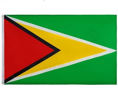 China Barber Shop Stock Cheap Price Quick Ship 90*150cm Silk Print Guyana Country Flags for sale