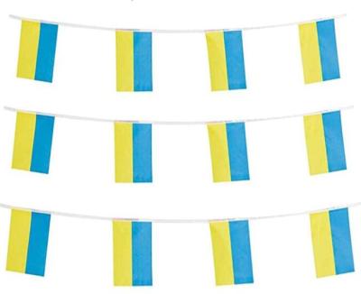 China Stock Barber Shop Wholesales Cheap Price 10*15cm Ukraine String Flag Banner for sale