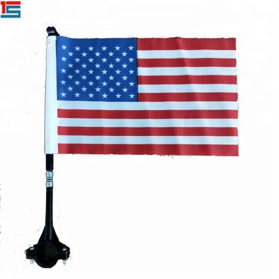 China Cheap Hot Sale Bike Custom 15*21cm Digital Printing USA Polyester Bike Flag for sale