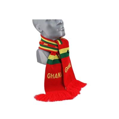 China Football Fan Accessories Hot Sale Long Acrylic Knitted Scarf for sale