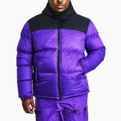 China OEM Service Waterproof American Special Color Custom Dark Purple 100% Cotton Down Jacket For Men 2022 for sale