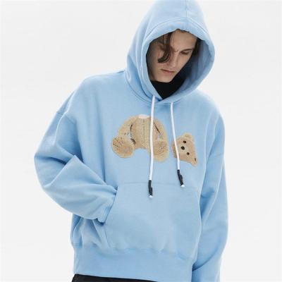 China Custom OEM anti-wrinkle embroidery casual streetwear pullover unisex cotton chenille hoodie for men for sale